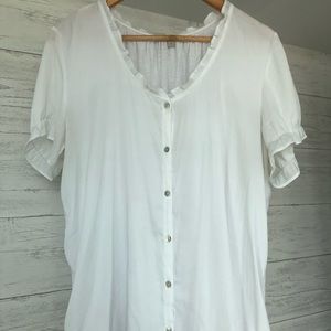 Anthropologie Button down, white top